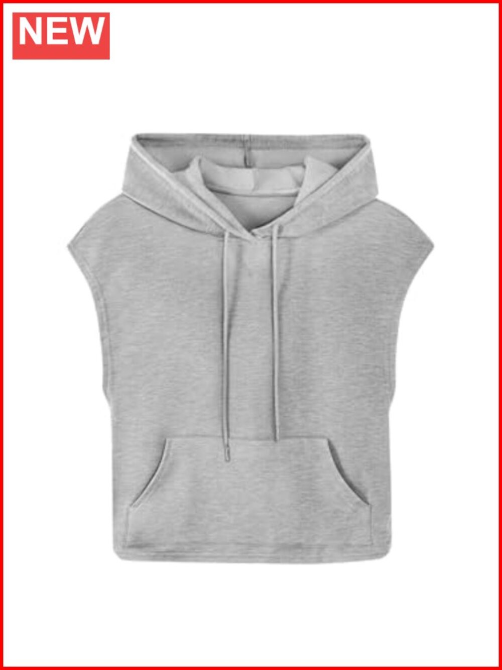 Sleeveless Hooded Crop Tank Top Drawstring Workout Athletic